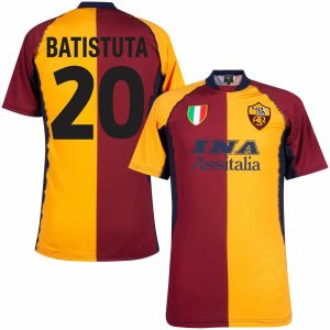 MAILLOT COPA AS ROMA HOME BATISTUTA RETRO 2001-2002 (1)