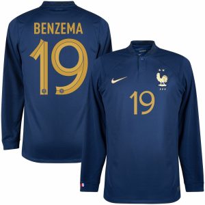 MAILLOT FRANCE DOMICILE COUPE DU MONDE 2022 BENZEMA M-L (1)