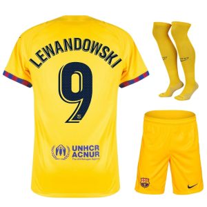 MAILLOT ENFANT FC BARCELONE FOURTH 22-23 LEWANDOWSKI (1)