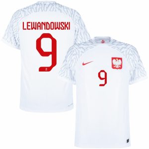 MAILLOT POLOGNE DOMICILE COUPE DU MONDE 2022 LEWANDOWSKI (1)