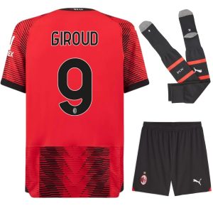 Maillot kit Enfant Milan Ac Domicile 2023 2024 Giroud (1)