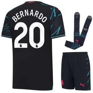 Maillot Kit Enfant Manchester City Third 2023 2024 Bernardo (1)