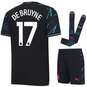 Maillot Kit Enfant Manchester City Third 2023 2024 De Bruyne (1)