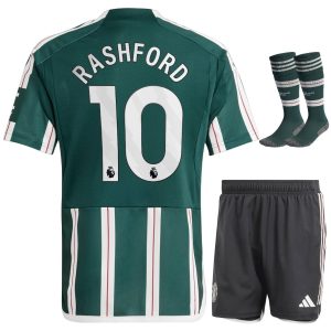 Maillot Kit Enfant Manchester United Extérieur 2023 2024 Rashford (1)