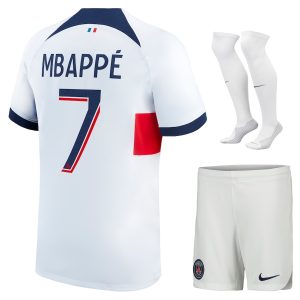 Maillot Kit Enfant PSG Extérieur 2023 2024 Mbappé (1)