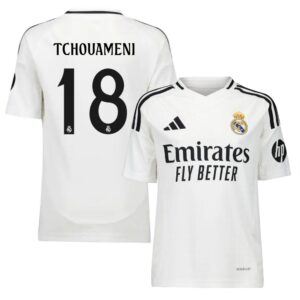 Maillot Enfant Real Madrid Domicile 2024 2025 Tchouaméni