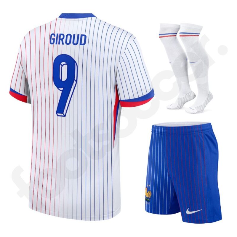 Maillot Kit Enfant Equipe De France Blanc Euro 2024 Giroud – Image 7