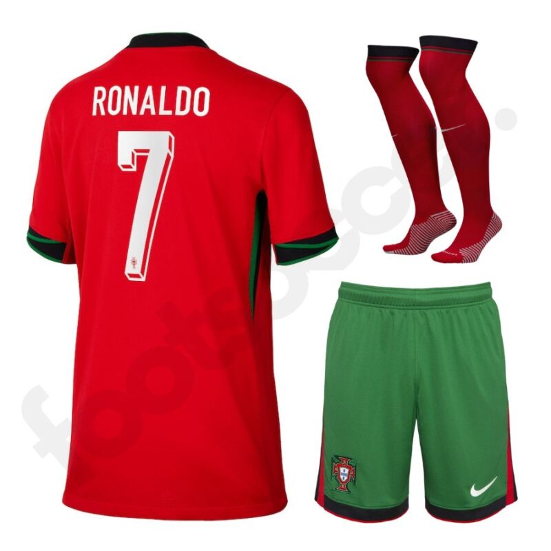 Maillot Kit Enfant Portugal Domicile Euro 2024 Ronaldo – Image 7