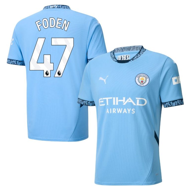 Manchester City Home Shirt 2024 2025 Foden Foot Star Manchester City Home Shirt 2024 2025 Foden Foot Star