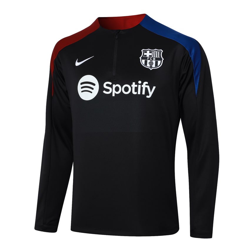 Survêtement Officiel FC Barcelona Noir - Coupe Moderne, 100% Polyester, Tailles S à XXL Pour Hommes