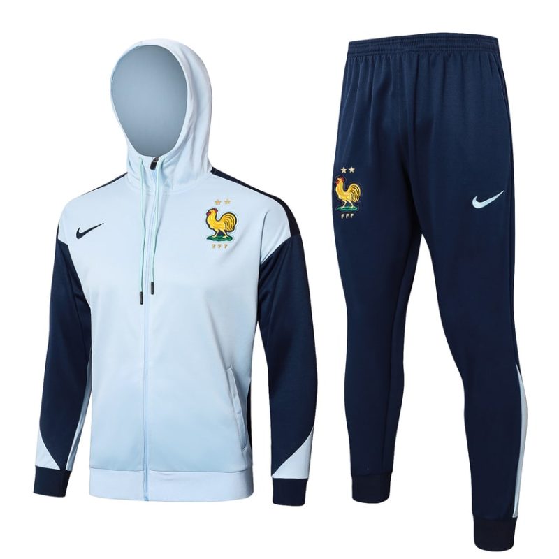 Survetement Equipe de France Sweat 2024 2025 Blanc Bleu