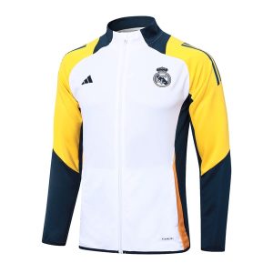 Survetement Real Madrid Veste 2024 2025 Blanc Jaune