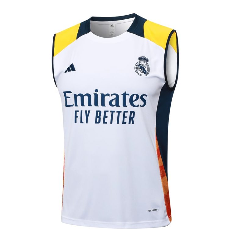 Debardeur Short Real Madrid 2024 2025 Blanc Jaune