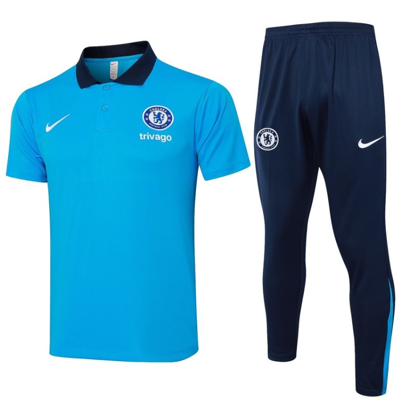 Survetement Chelsea Polo 2024 2025 Bleu Ciel