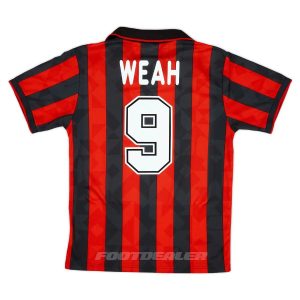 Maillot Milan AC Domicile 1995 1996 Weah