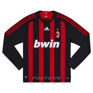 Maillot Milan AC Domicile 2008 2009 Manches Longues