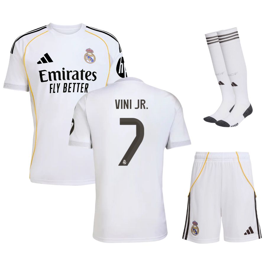 Maillot Kit Enfant Real Madrid Domicile 2025 2026 Vini Jr.