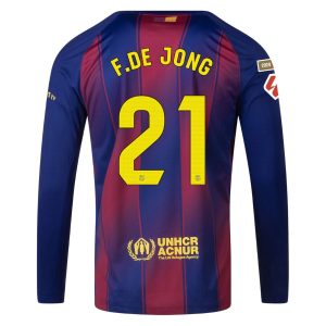 Maillot Barca Domicile 2025 2026 De Jong Manches Longues La Liga