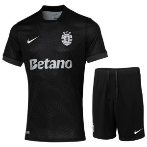Maillot Kit Enfant Sporting Exterieur 2025 2026 Noir