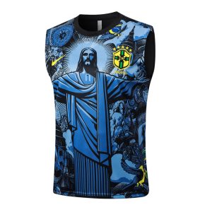 Debardeur Short Bresil 2024 2025 Bleu Motif