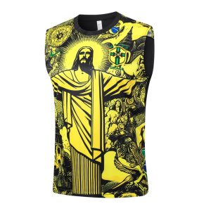 Debardeur Short Bresil 2024 2025 Jaune Motif