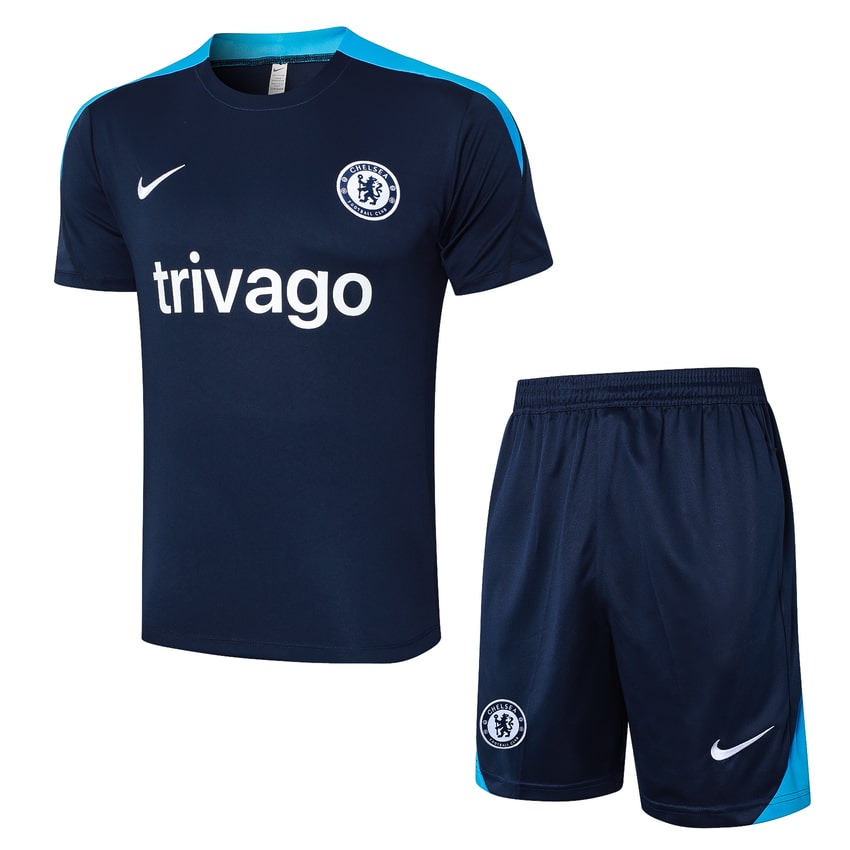 Ensemble Maillot Short Chelsea 2024 2025 Bleu Foncé