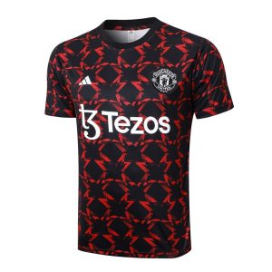 Ensemble Maillot Short Manchester United 2024 2025 Noir Rouge
