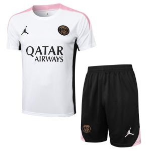 Ensemble Maillot Short PSG 2024 2025 Blanc Rose