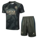 Ensemble Maillot Short PSG 2024 2025 Noir Vert