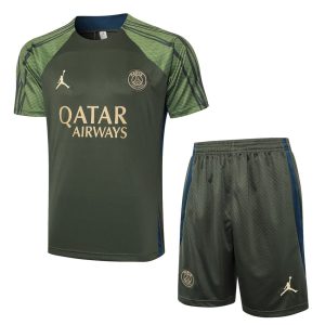 Ensemble Maillot Short PSG 2024 2025 Vert Foncé