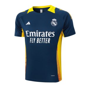 Ensemble Maillot Short Real Madrid 2024 2025 Bleu Jaune