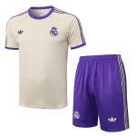 Ensemble Maillot Short Real Madrid 2025 2026 Beige Violet