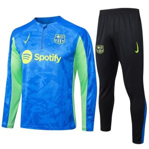 Survetement Barca Training 2024 2025 Bleu Vert