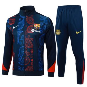 Survetement Barca Veste 2024 2025 Bleu Motif