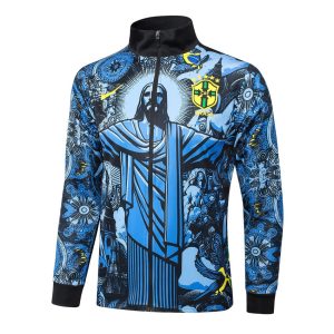 Survetement Bresil Veste 2024 2025 Bleu Motif