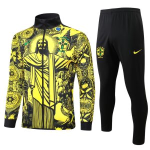 Survetement Bresil Veste 2024 2025 Jaune Motif