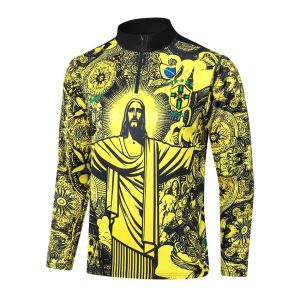 Survetement Bresil Training 2024 2025 Jaune Motif