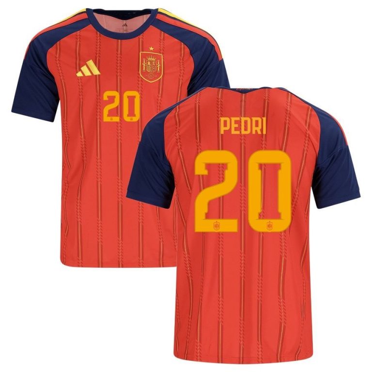 FC Barcelone Kits 25 26 Flockage Officiel PEDRI Pour Maillot Espagne Domicile 2024-2026 - Jaune - Neuf Sans Emballage DLS Barcelona