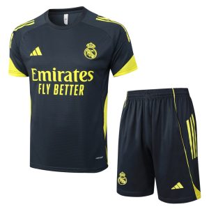 Ensemble Maillot Short Real Madrid 2025 2026 Noir Foncé