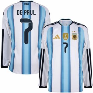 Maillot Argentine Domicile 2026 2027 De Paul Manches Longues (1)