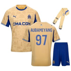 Maillot Kit Enfant OM Fourth 2025 2026 Aubameyang