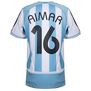 Maillot Argentine Adidas Domicile 2006 Aimar (3)