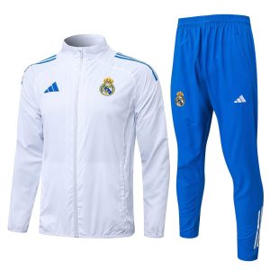 Survetement Real Madrid Veste 2025 2026 Blanc Bleu Ciel