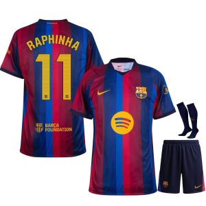 Barca Home Kit for Kids 2026/2027 Raphinha (1)