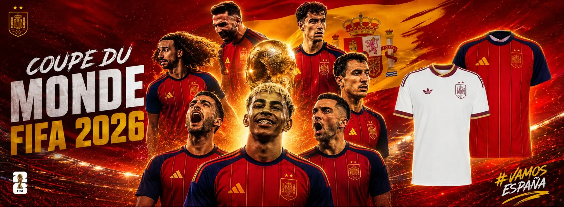maillots espagne 2 étoiles coupe du monde 2026