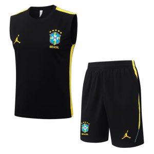 Brazil 2026-2027 Black and Yellow Tank Top and Shorts