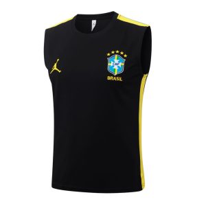 Brazil 2026-2027 Black and Yellow Tank Top and Shorts