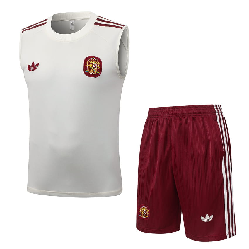 Debardeur Short Espagne 2026 2027 Blanc Rouge