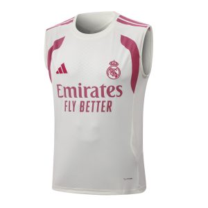 Camiseta sin mangas corta Real Madrid 2026 2027 Beige Rojo