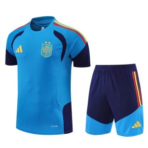 Ensemble Maillot Short Espagne 2 Etoiles 2026 2027 Bleu Clair (1)